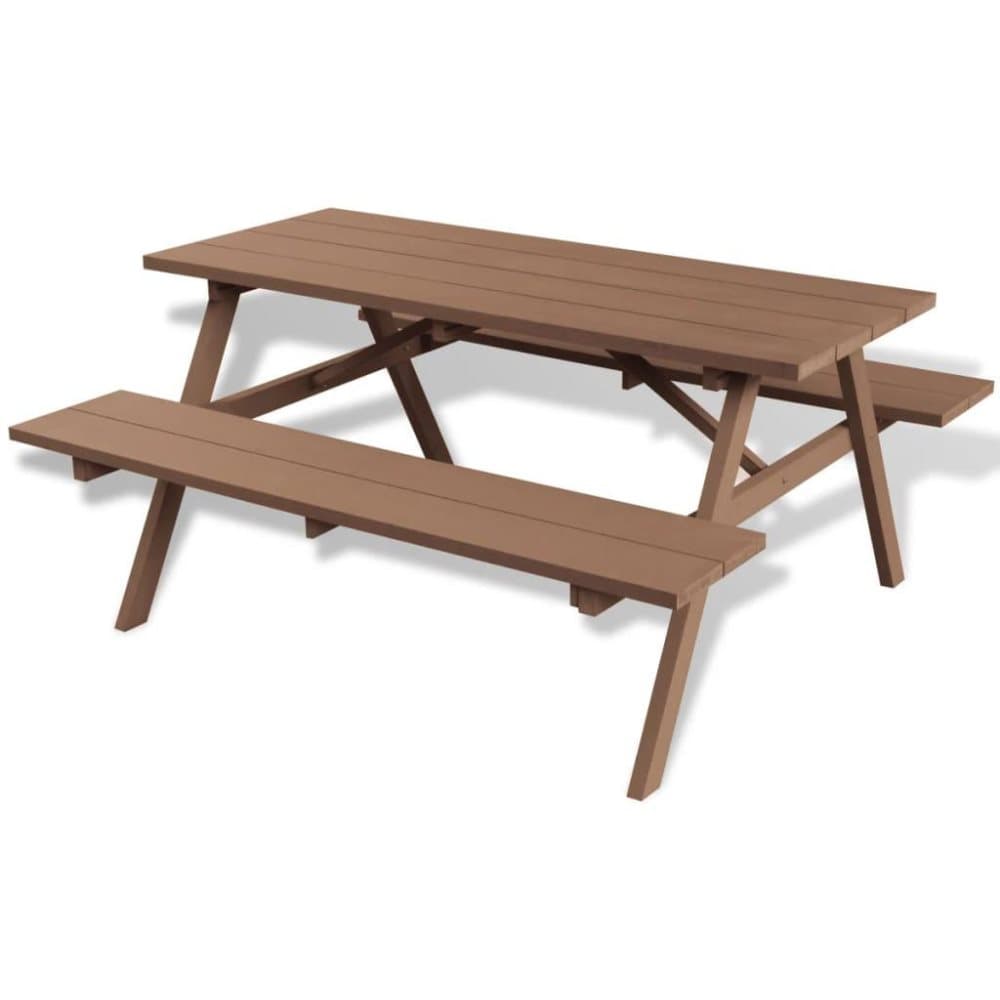 vidaXL picnicbord med bænke WPC 150 x 139 x 72,5 cm brun