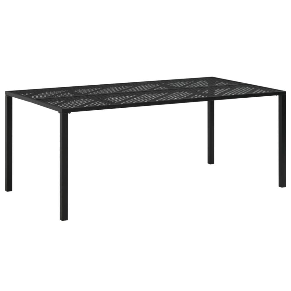 vidaXL havebord 180 x 90 x 72 cm stål sort