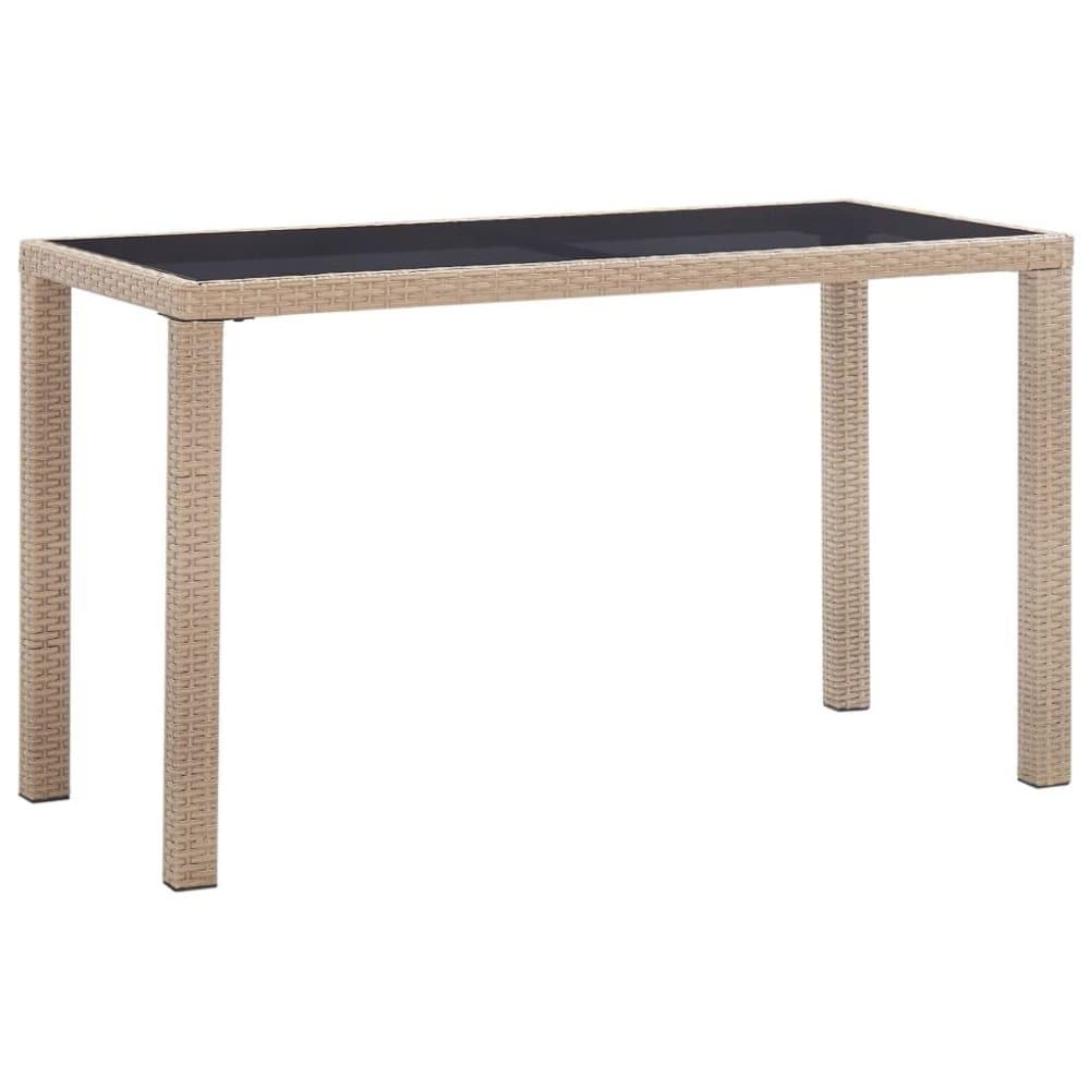 vidaXL havebord 123x60x74 cm polyrattan beige