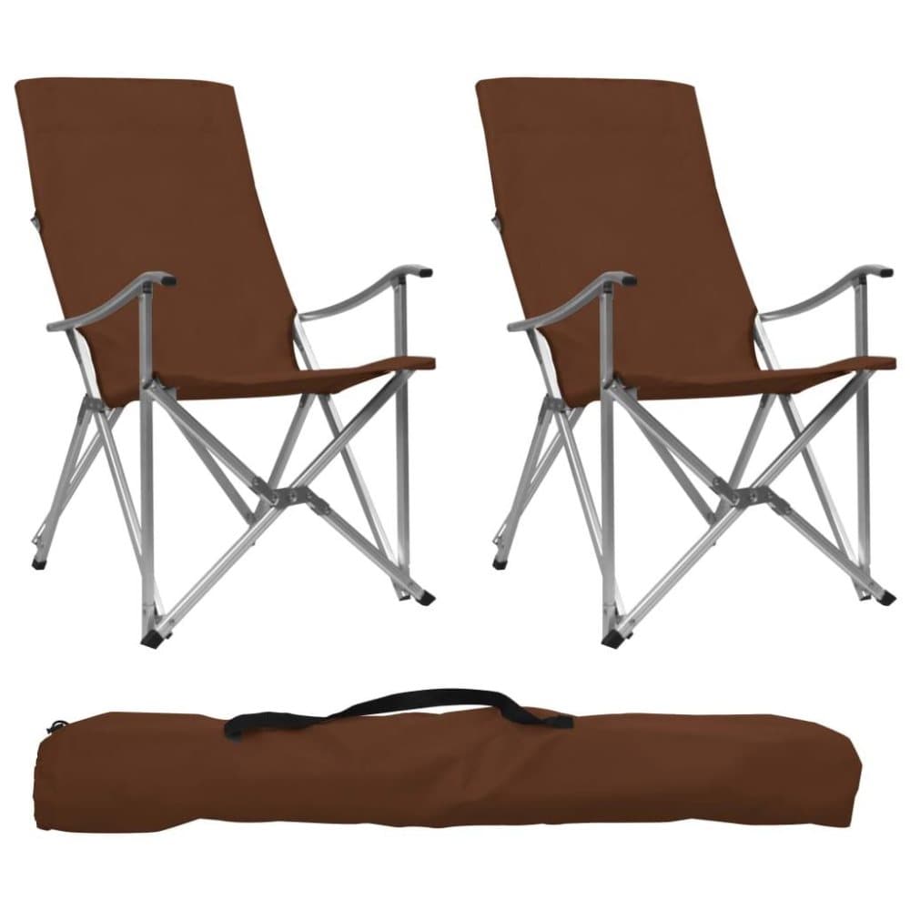 vidaXL Sammenleggbare campingstoler 2 stk brun