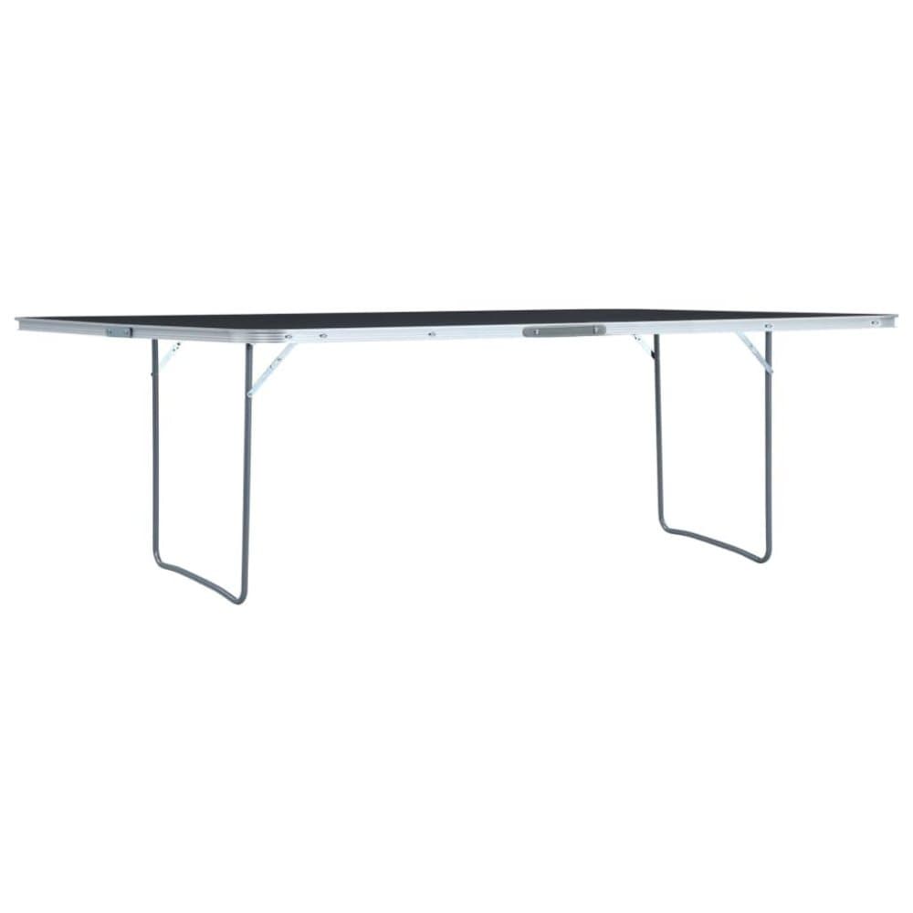 vidaXL Hopfällbart campingbord grå aluminium 240x60 cm