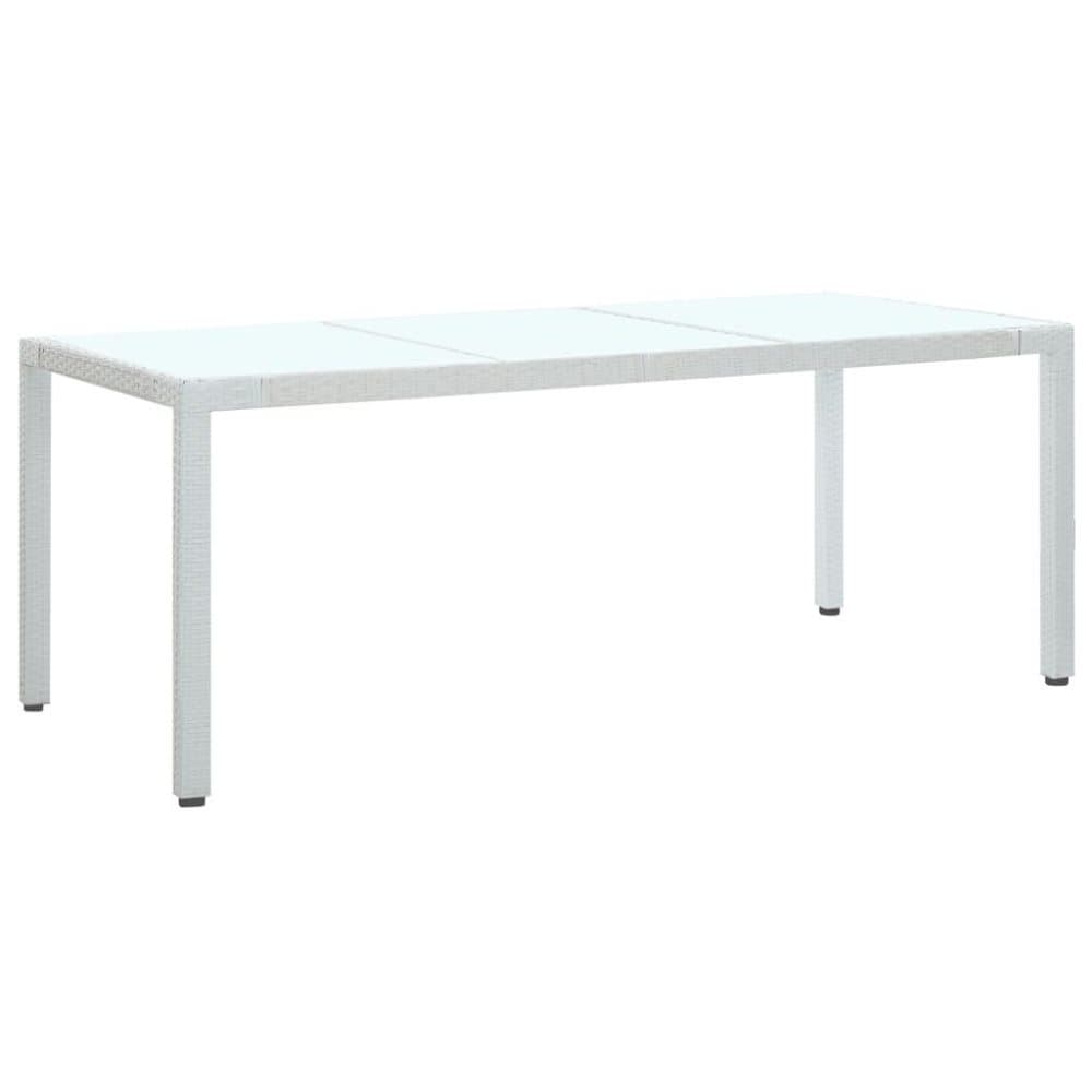 vidaXL havebord 190x90x75 cm polyrattan hvid