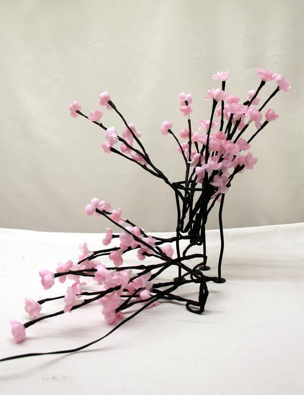 Nice pink flower bouquet with about 60 beautiful diode lights