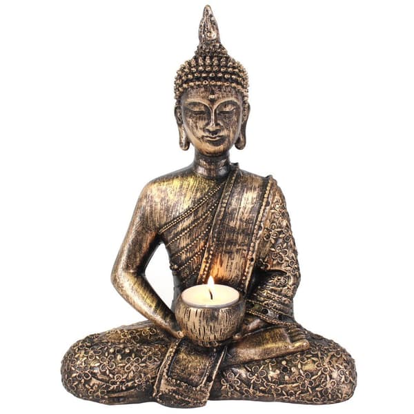 Sittande värmeljushållare Thai Buddha . ca 28cm i höjd