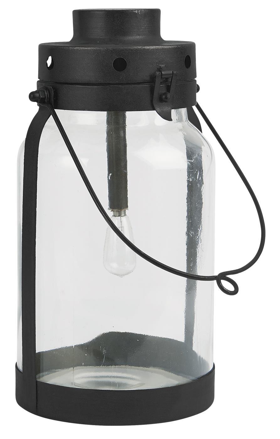 Ib Laursen LED-lykta Glas/Metall H: 32 cm D: 16 cm Svart