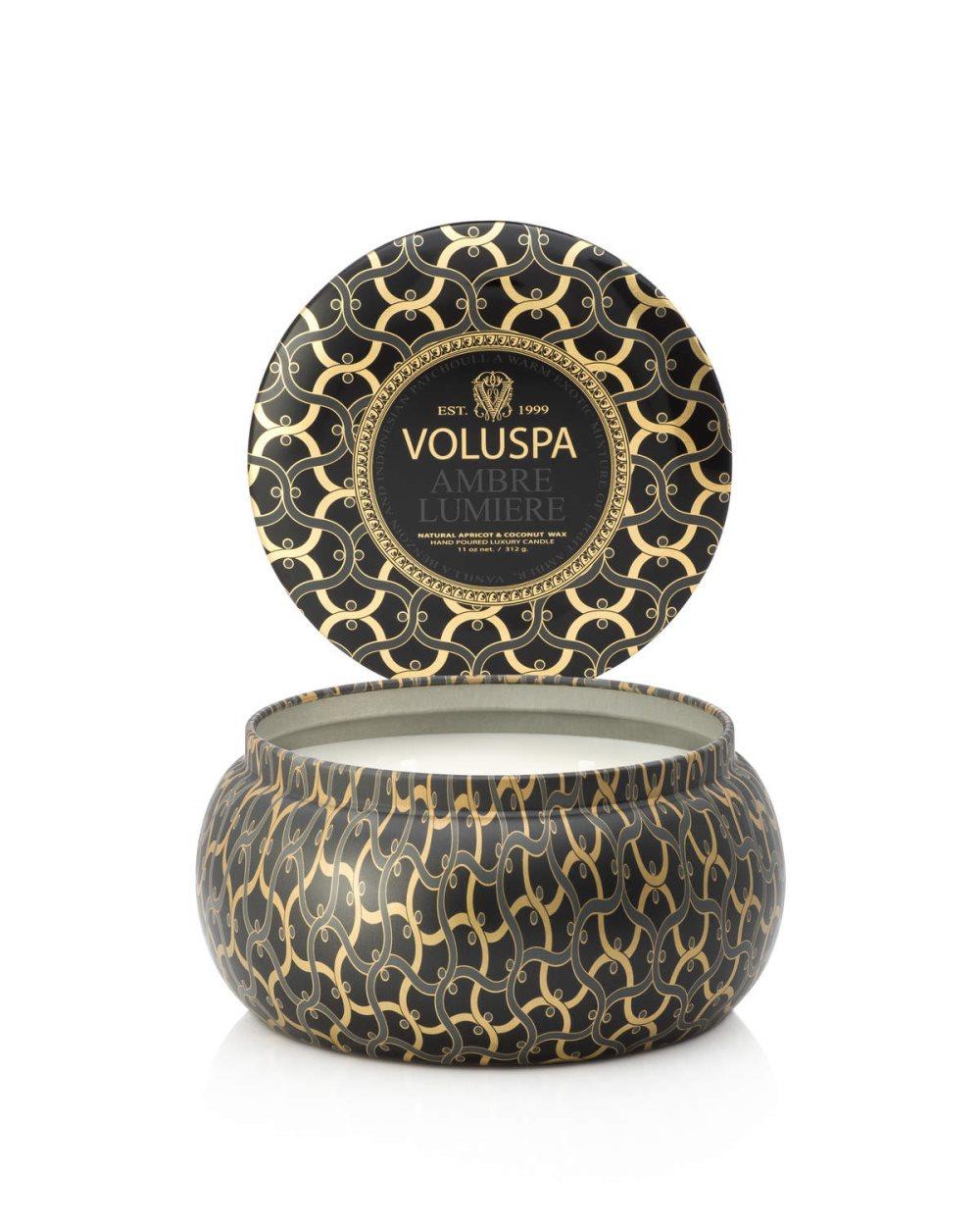 Voluspa 2-Wick Maison Metallo Candle Ambre Lumiere 312g