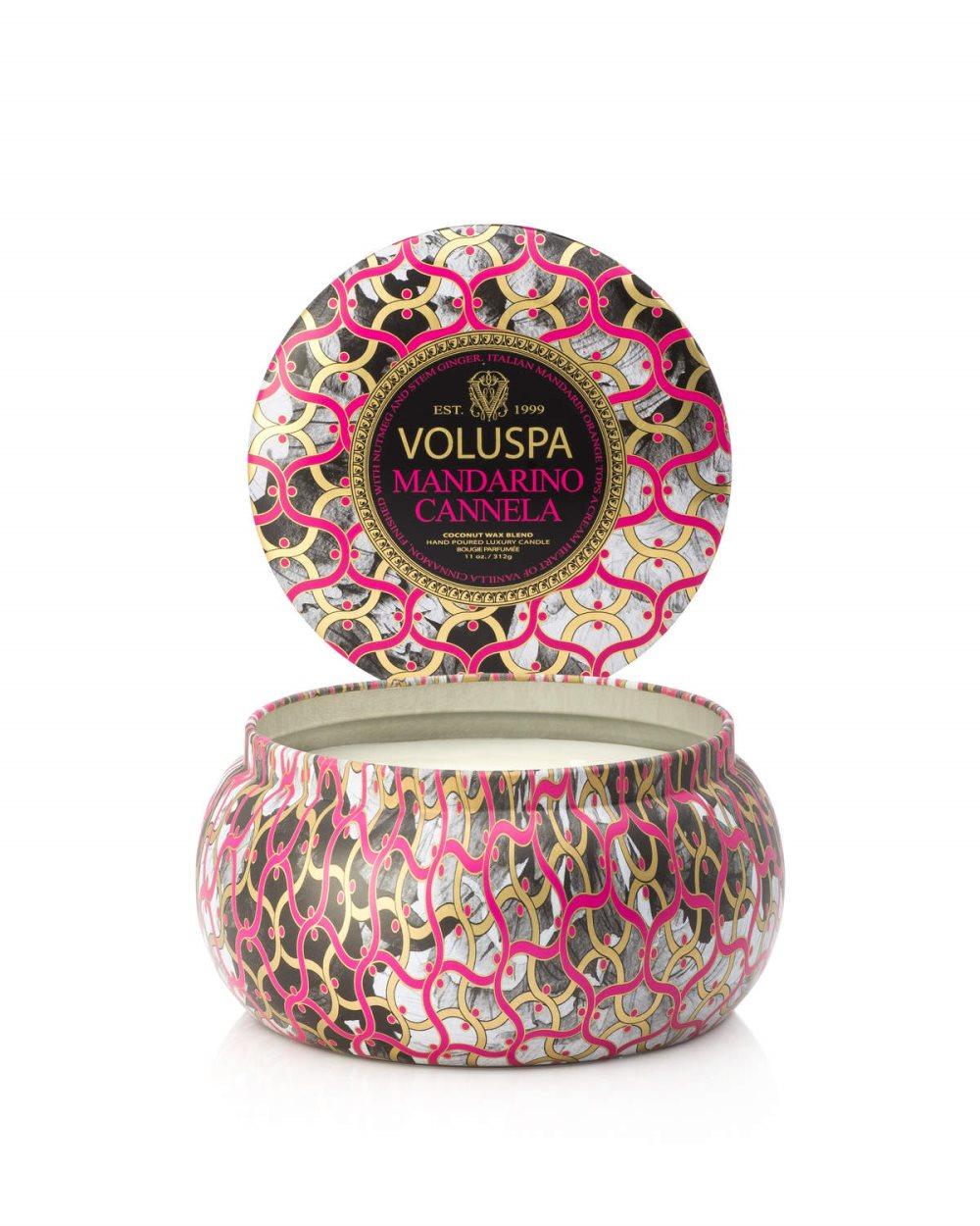 Voluspa 2-Wick Maison Metallo Candle Mandarino Cannela 312g