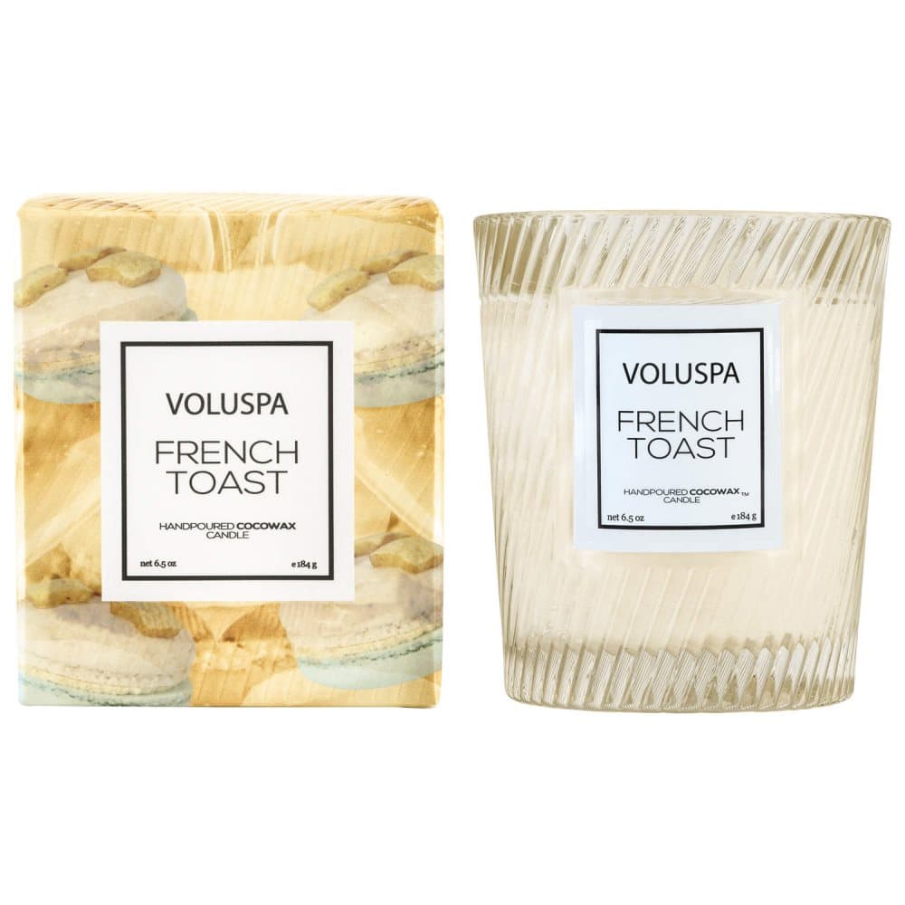 Voluspa Macaron Boxed Textured Glass Candle French Toast 184g