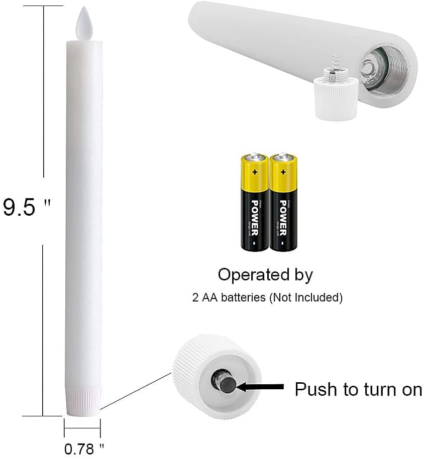 LED Kronelys 2 stk. - Hvid