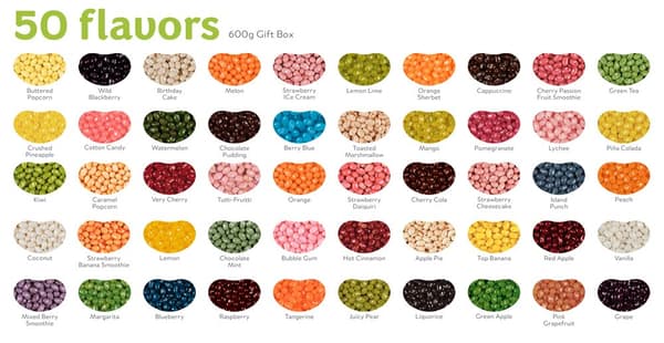 Jelly Belly Jelly Beans® Presentask 50 smaker,600g