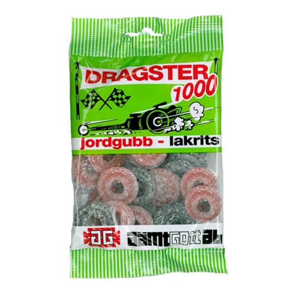 Dragster Jordgubb/Lakrits (Jordbær/Lakris)