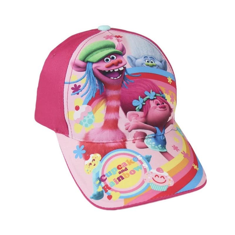 Trolls Cap, Poppy, Cooper & Guy Diamond Cupcakes & Rainbows, Pink