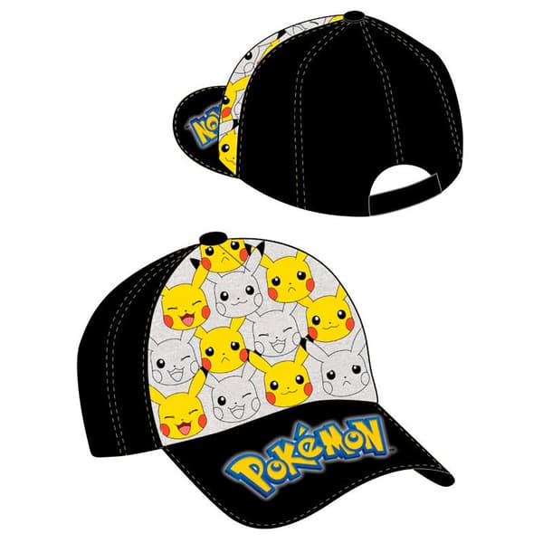 Pokemon Cap med Pikachu -motiv foran. Svart