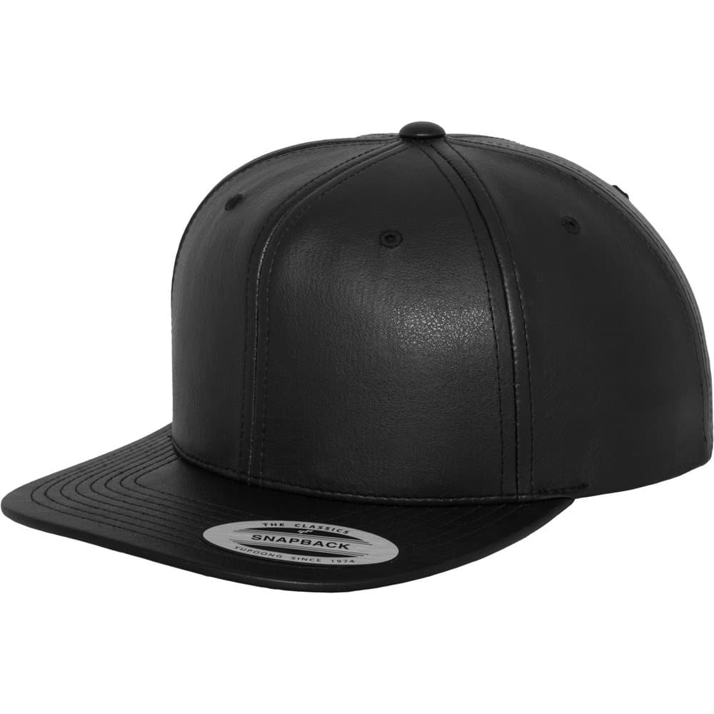 Yupoong Flexfit Unisex Faux Leather Snapback Cap (Pack of 2)