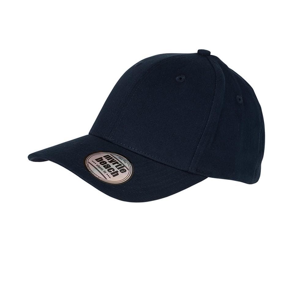 Myrtle Beach Adults Unisex 6 Panel Elastic Fit Baseball Cap