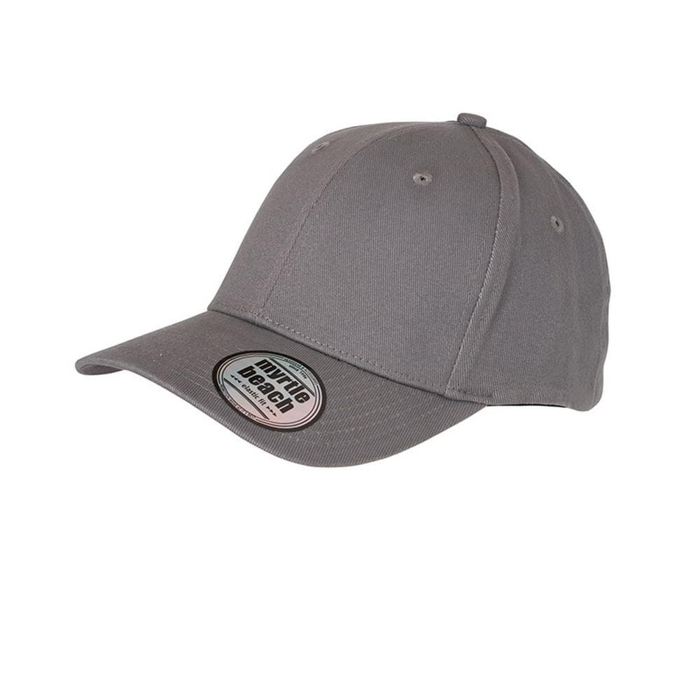 Myrtle Beach Adults Unisex 6 Panel Elastic Fit Baseball Cap