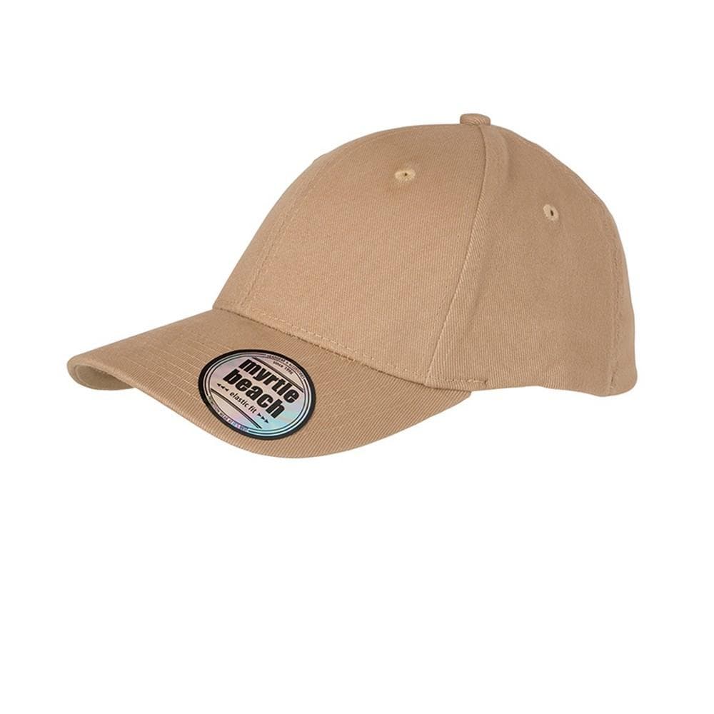 Myrtle Beach Adults Unisex 6 Panel Elastic Fit Baseball Cap