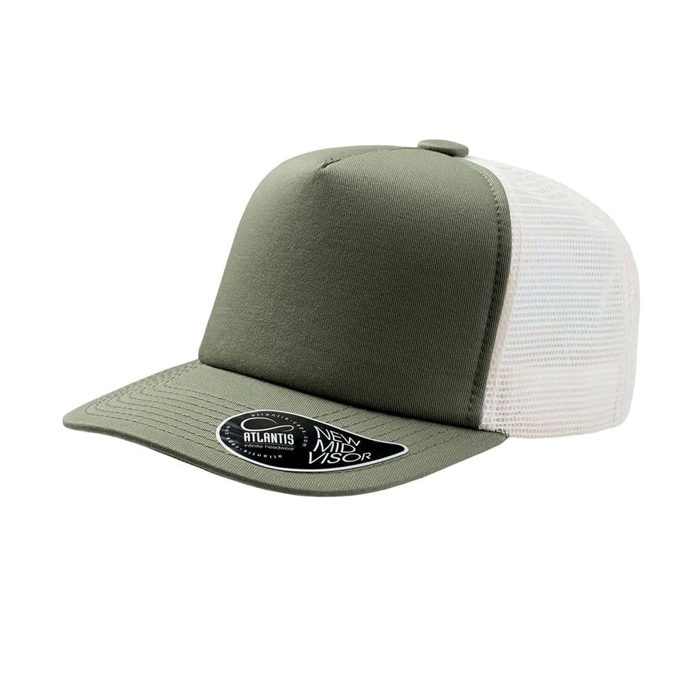 Atlantis Record Mid Visor 5 Panel Trucker Cap (Pack of 2)