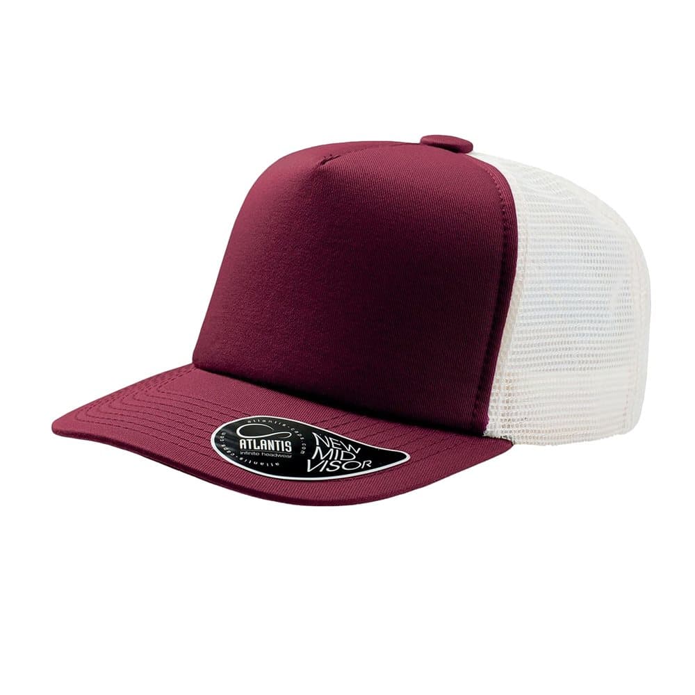 Atlantis Record Mid Visor 5 Panel Trucker Cap (paket med 2)