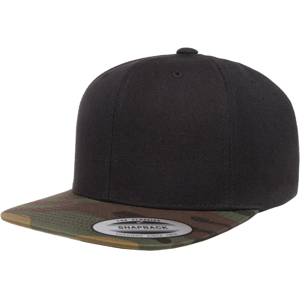 Flexfit Unisex Two Tone Classic Camo Snapback Cap Black/Green Camo One Size