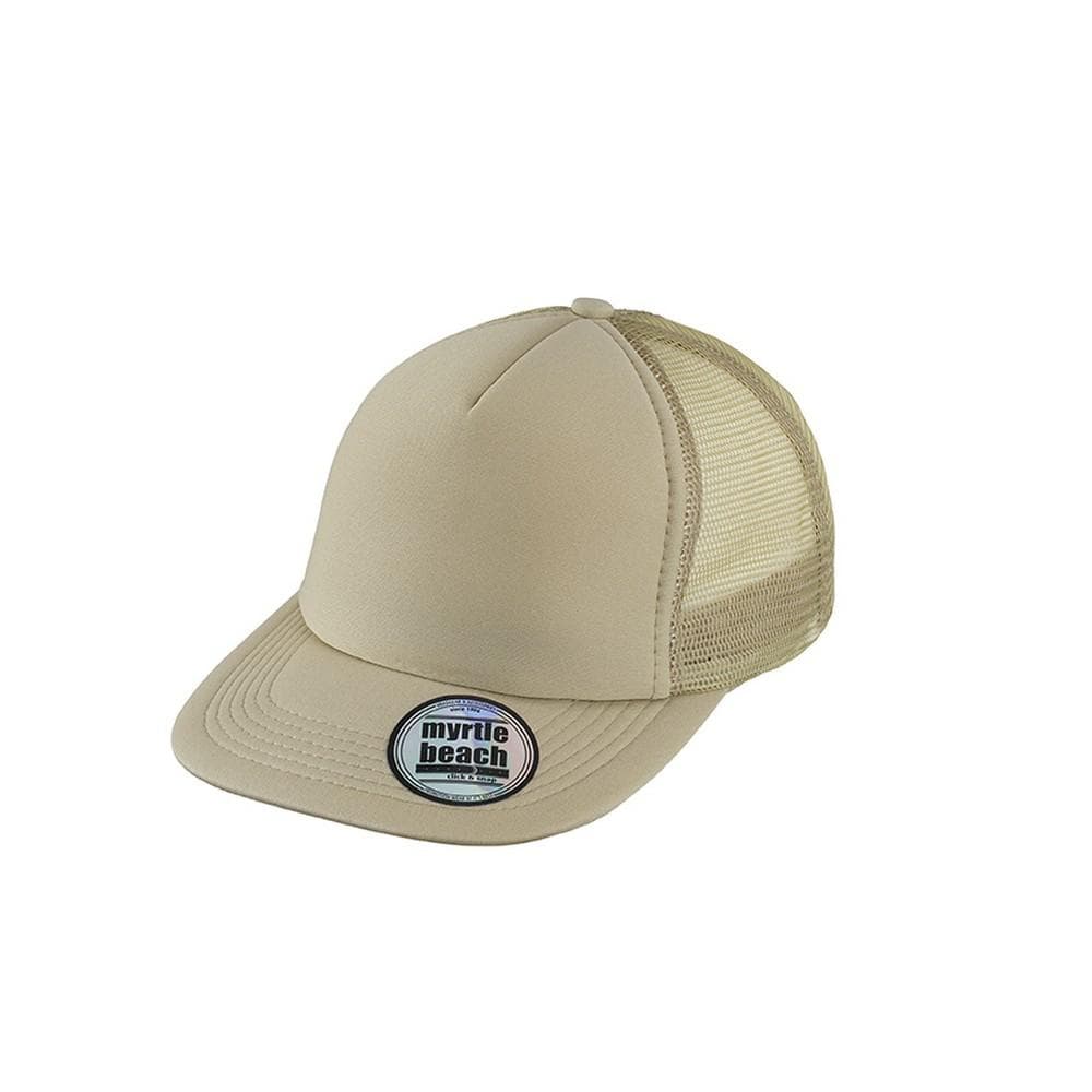 Myrtle Beach Vuxna Unisex 5 Panel Mesh Flat Peak Cap