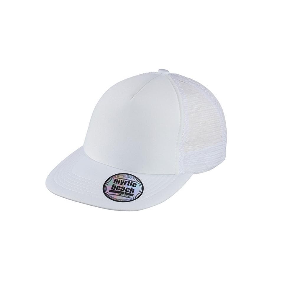 Myrtle Beach Adults Unisex 5 Panel Mesh Flat Peak Cap