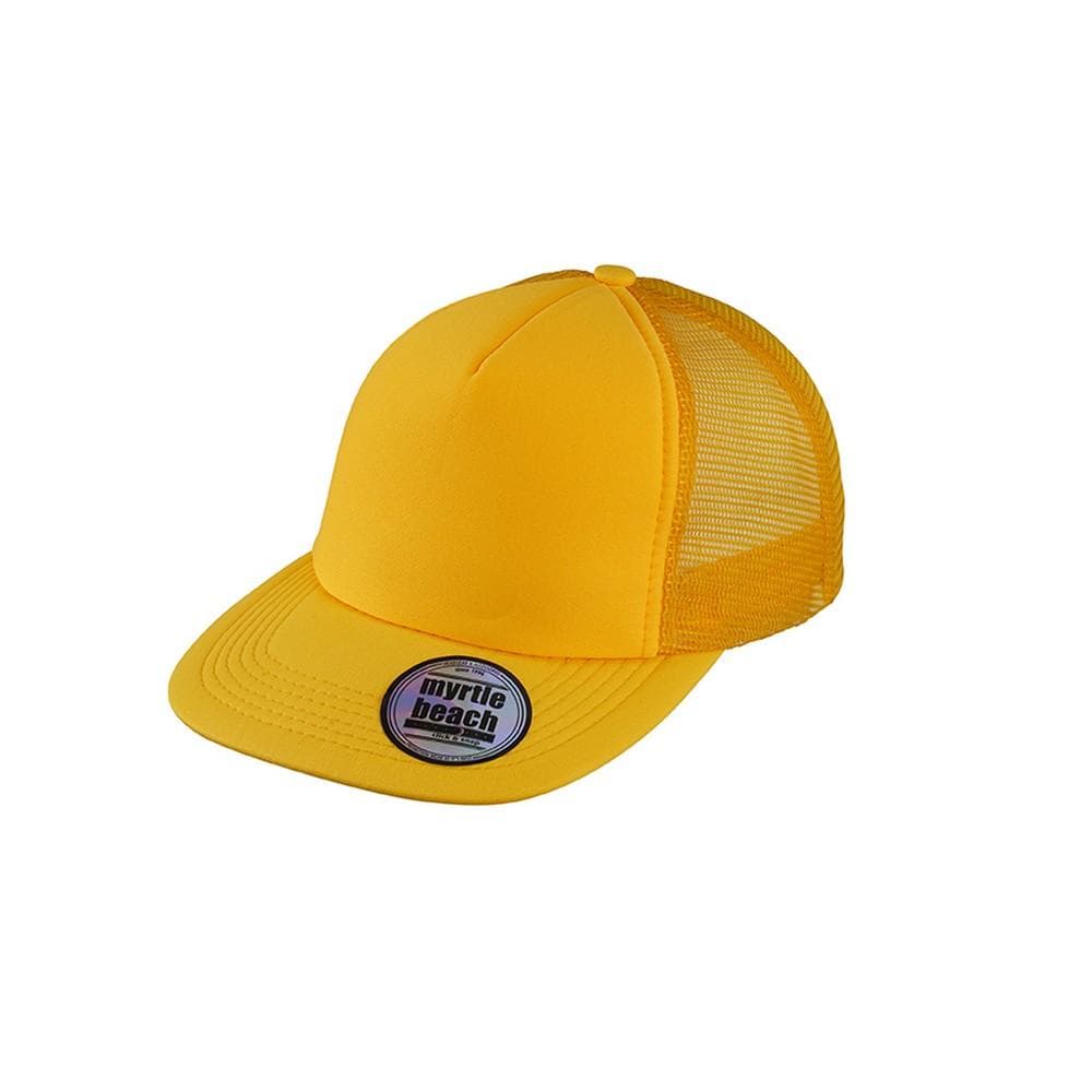 Myrtle Beach Vuxna Unisex 5 Panel Mesh Flat Peak Cap