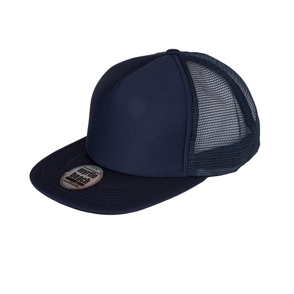 Myrtle Beach Adults Unisex 5 Panel Flat Peak Cap