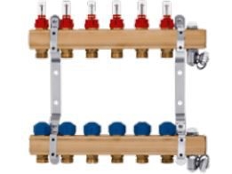 Bild av Kisan 1 "brass manifold for surface and radiator heating, 12-circuit with output for G3/4" Eurokonus fittings (KRPT 12.20.12)