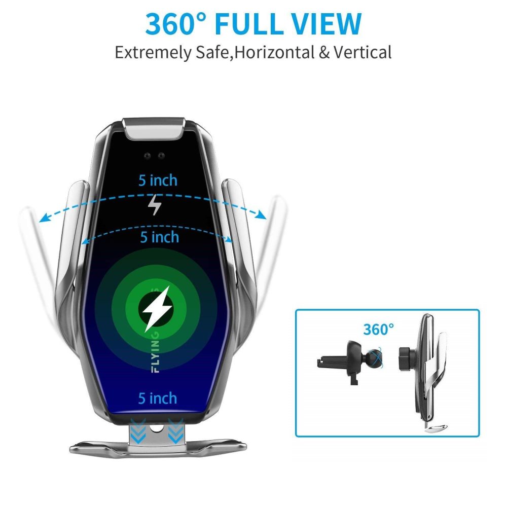 Trådløs lader for bilen med IR sensor 15W | CDON Trådløs Qi lader for bilen mobiltelefonholder med IR