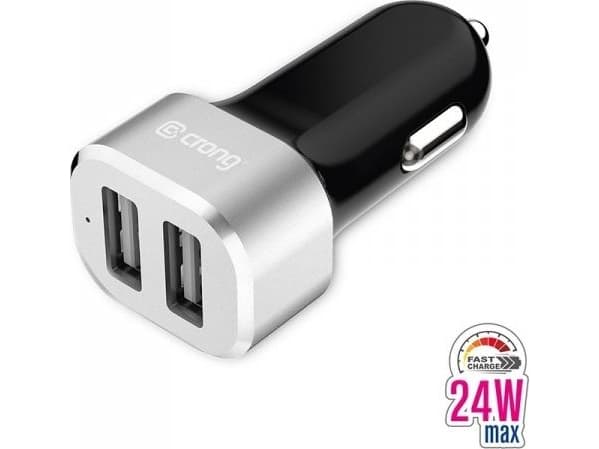 Crong Power autolaturi 24W - 2xUSB 2.4A autolaturi (alumiini)