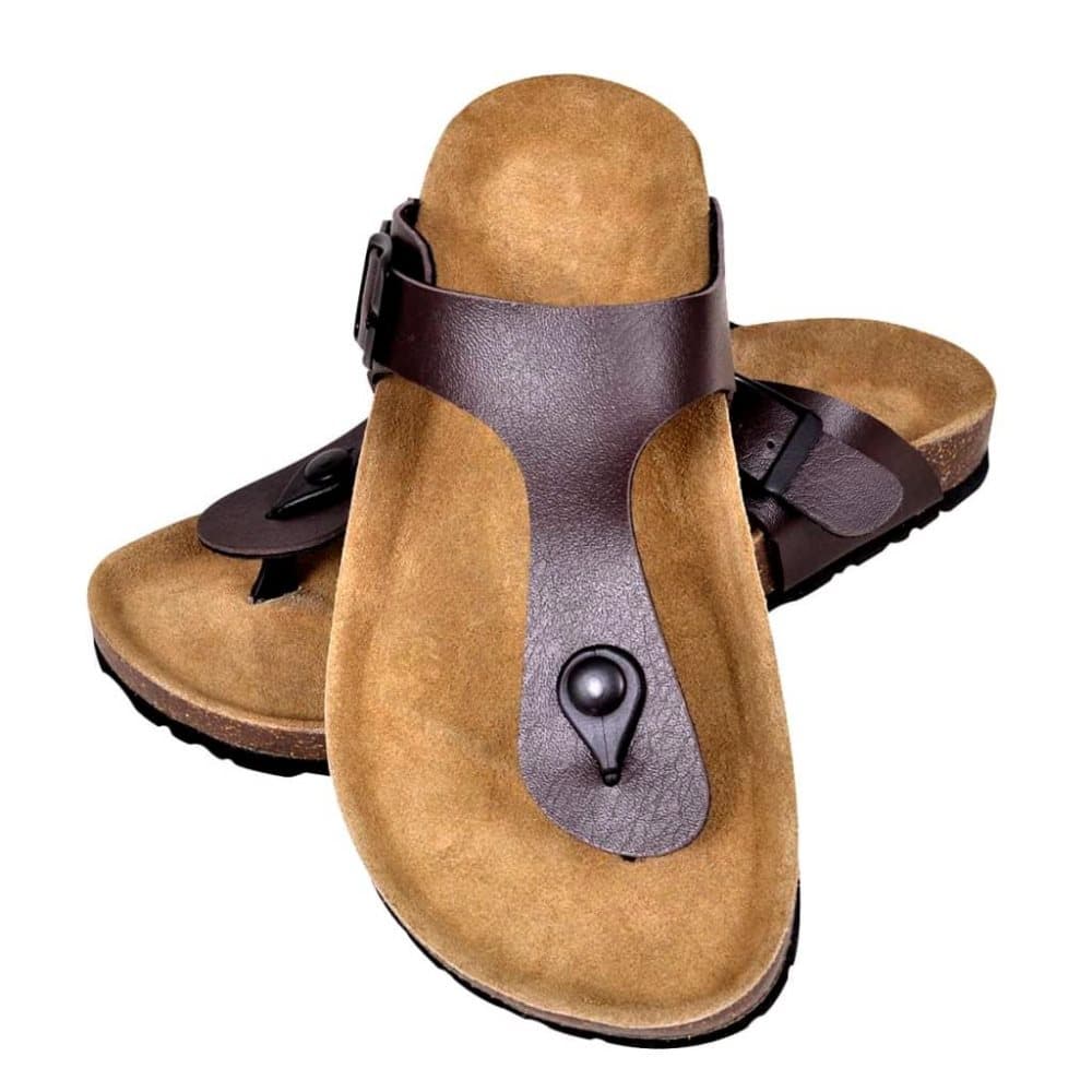 vidaXL Biokork sandaler kvinner flippfloppdesign brun størrelse 37