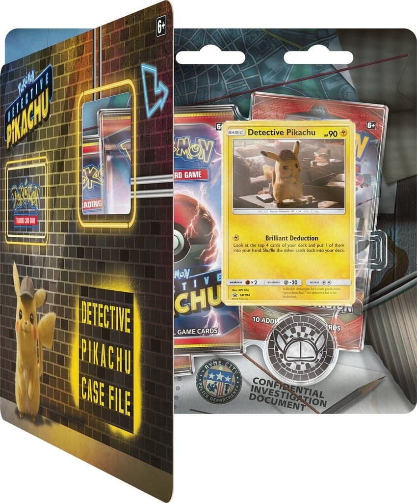 Pokemon 3-pack Box Detective Pikachu Case file