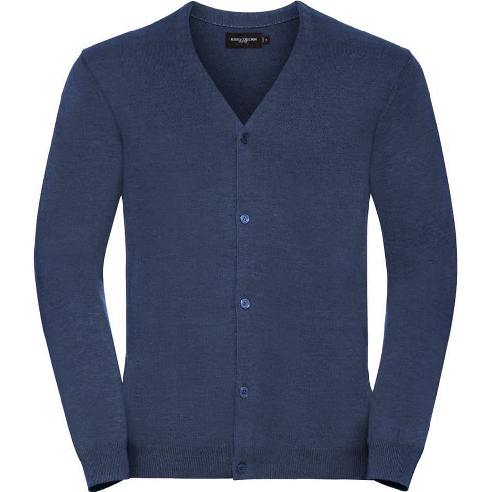 Russell Collection Mens V-Neck Knitted Cardigan