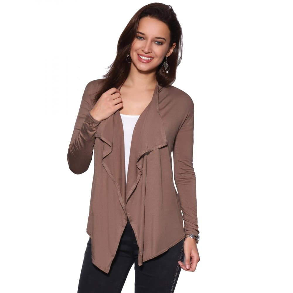 Krisp Womens/Ladies Jersey Waterfall Open Cardigan