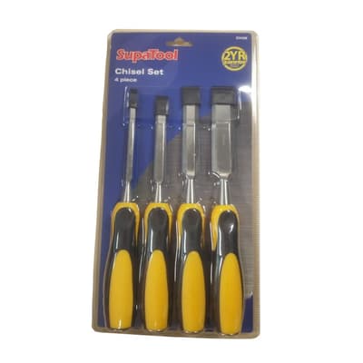 SupaTool Chisel Set with Bi Material Handles (4 Piece Set)