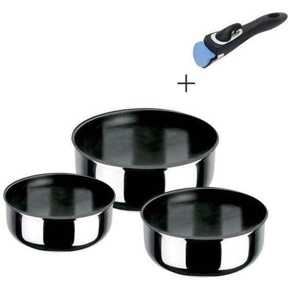 INOXIBAR 15444 Porthos Set med 3 kastruller - 16, 18, 20 cm - Non-stick