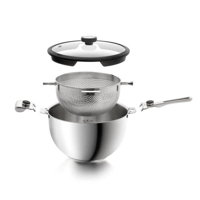 MASTRAD F61900 - Pan and Colander Combo Balancia - Ø 24 cm - Sølv - Alle varmekilder inklusive induktion
