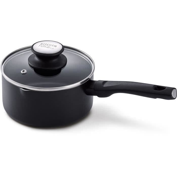 KØKKEN FUN BY BEKA 13856174 Salsa gryderet + låg 16 cm - Alt varme + induktion - Sort