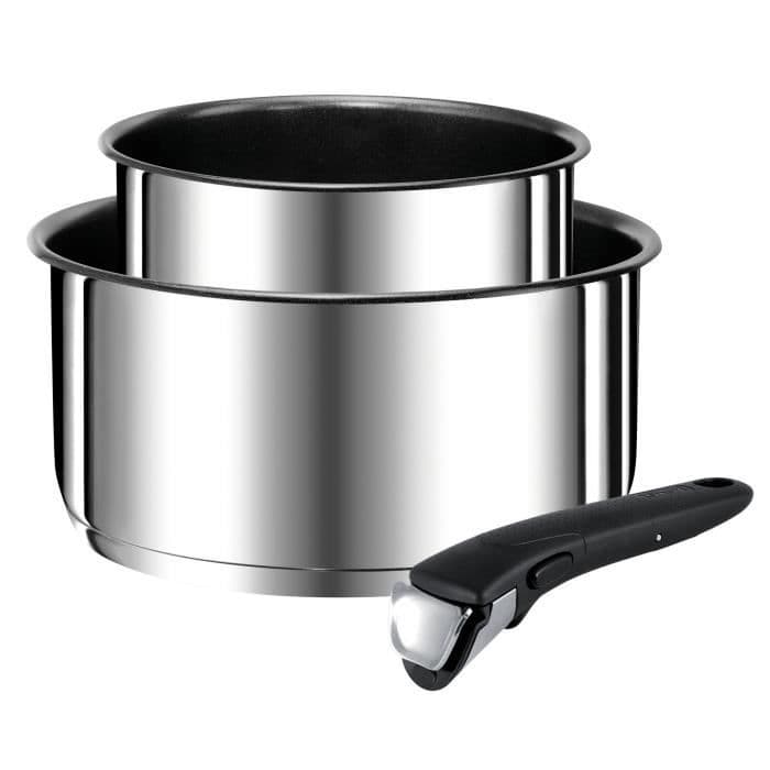 TEFAL Sæt med 2 Ingenio præferencepotter + aftagelige håndtag - Inox-induktion