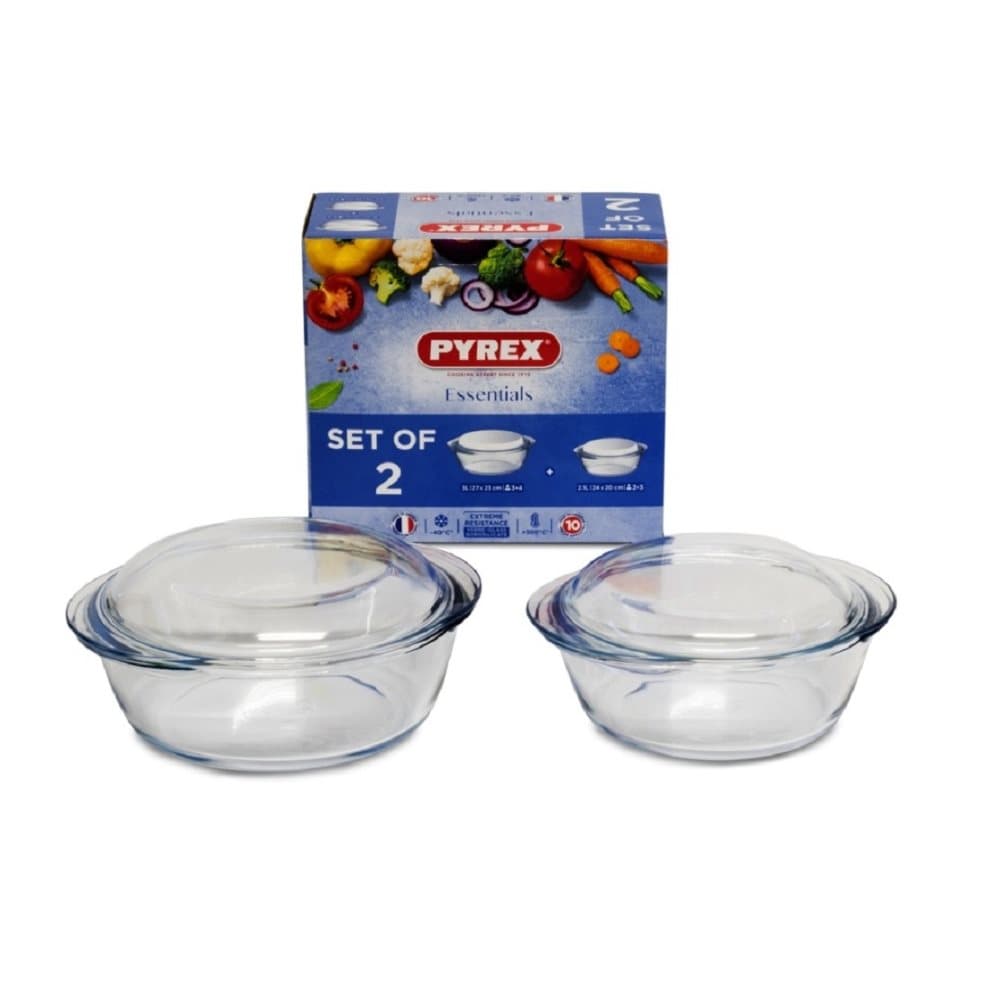 Pyrex Round Casserole Dish Set (Pack of 2)