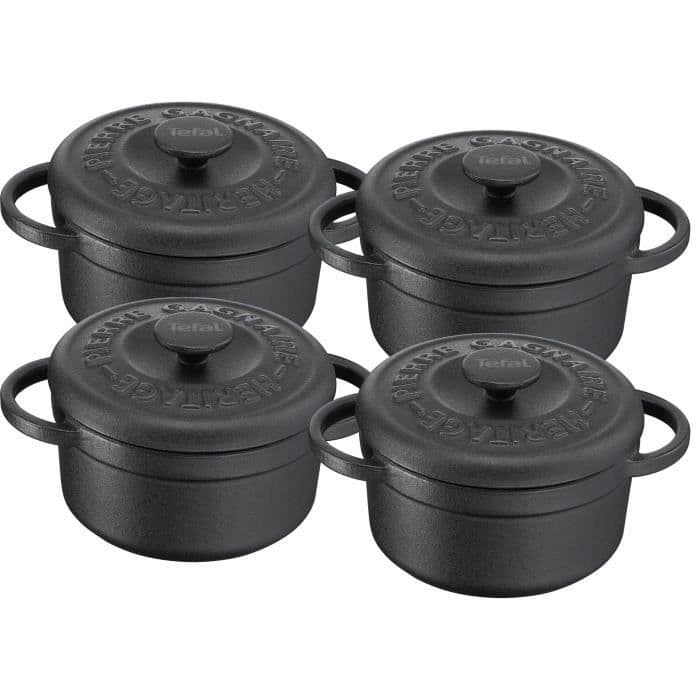 TEFAL Sæt med 4 Mini støbejernsgryderetter Pierre Gagnaire Heritage - Rund - 10 cm - 0,3L