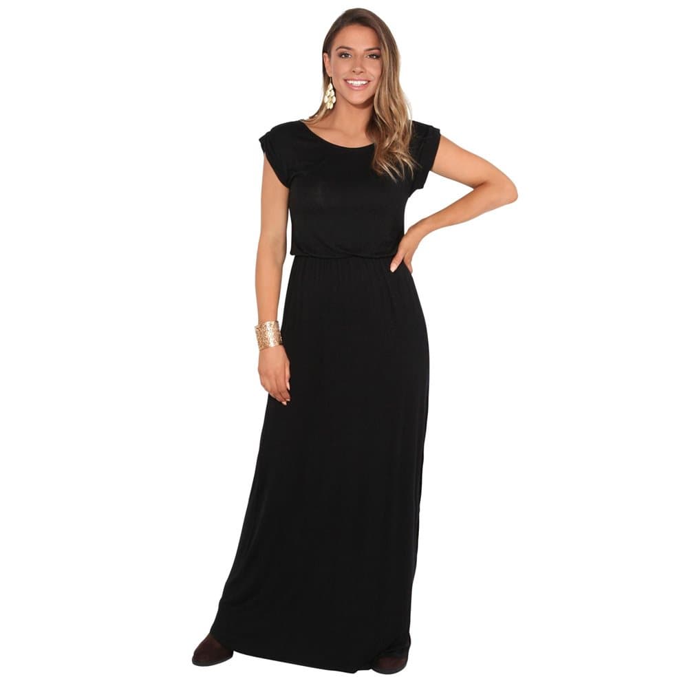Krisp Womens/Ladies Turn Up Sleeve Jersey Maxi Dress