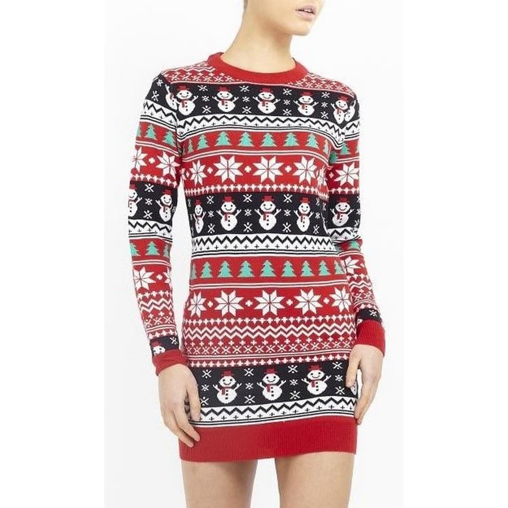 Brave Soul Womens/Ladies Christmas Fair Isle Stripe Jumper Dress