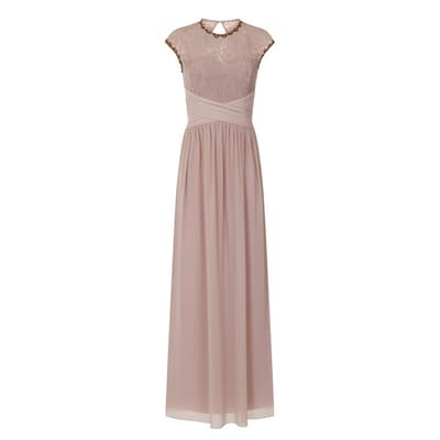 Little Mistress Womens/Ladies Mink Lace Bust Maxi Dress