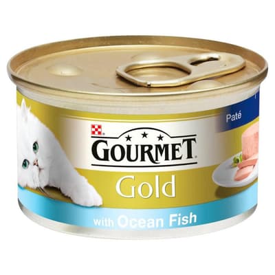 Gourmet Gold Ocean Fish Complete Wet Cat Food Pate (12 Tins)