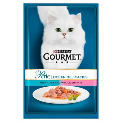 Gourmet Perle Tuna And Shrimp Complete Wet Cat Food In Jelly (24 Tins)