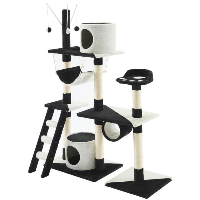 Kattträd Paradis - 110x40x130cm - Svartvitt