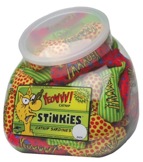 Yeowww Fishbowl of Stinkies (51 stk) - Fishbowl med 51 farverige fisk, der er fyldt med den mest kraftfulde Catnip i verden!