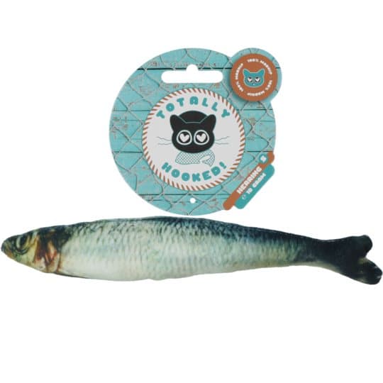 Helt krokad sill - Denna naturtro fisk är tillverkad av mjuk bomull och fylld med Madnip - 12 stycken